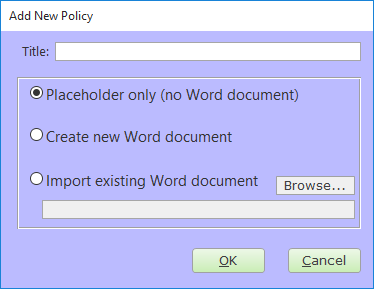Add New Policy Form